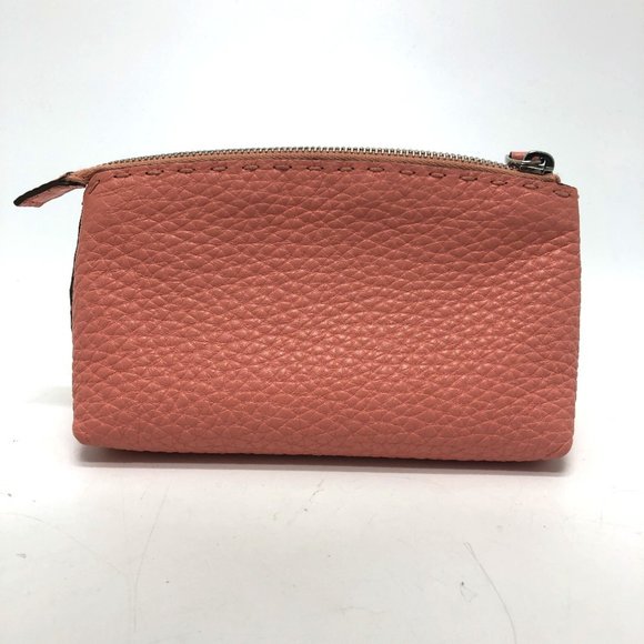 FENDI 8N0114 Selleria Cosmetic Pouch, Leather, Pink, Women's
